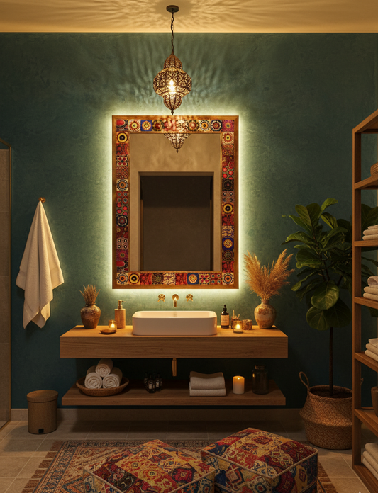 4x4 Tiles Stone Mosaic Wall Mirror | AYN-040