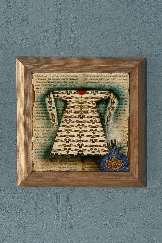 OTTOMAN KAFTAN Solid Framed Stone Painting-Wall Decor- 11" x 11"