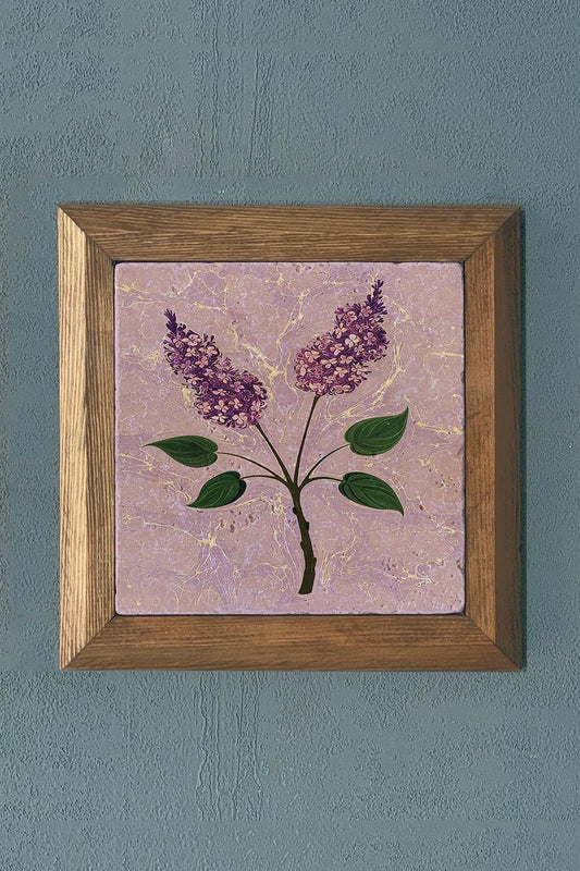 Stone Painting - Solid Wooden Framed Stone Painting - Wall Decoration - 11" x 11"