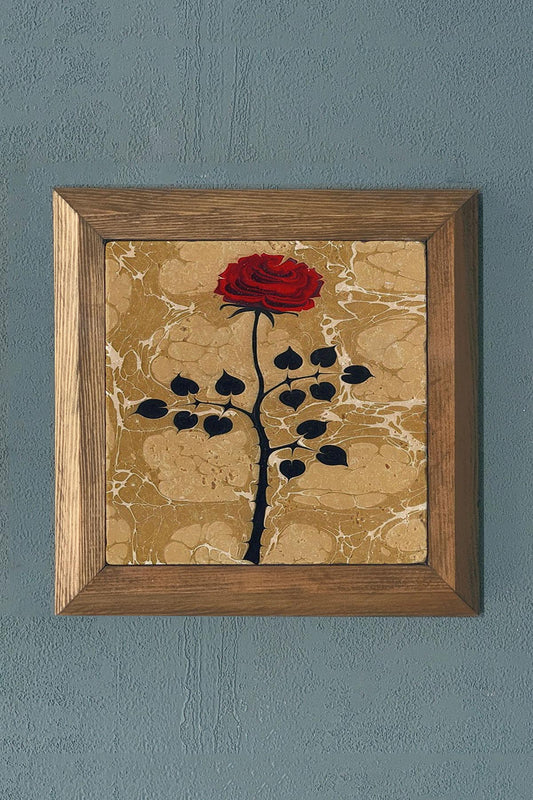 Stone Painting - Solid Wooden Framed Stone Painting - Wall Decoration - 11" x 11"