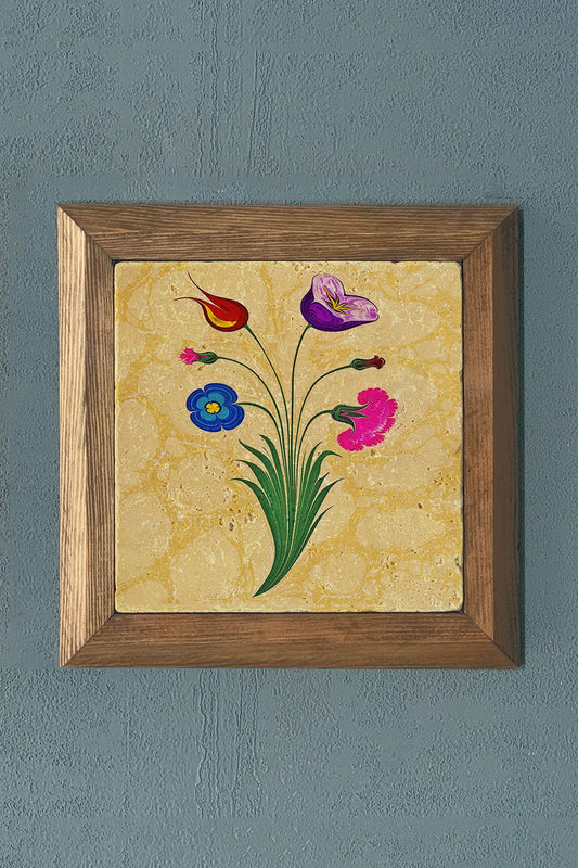 Stone Painting - Solid Wooden Framed Stone Painting - Wall Decoration - 11" x 11"