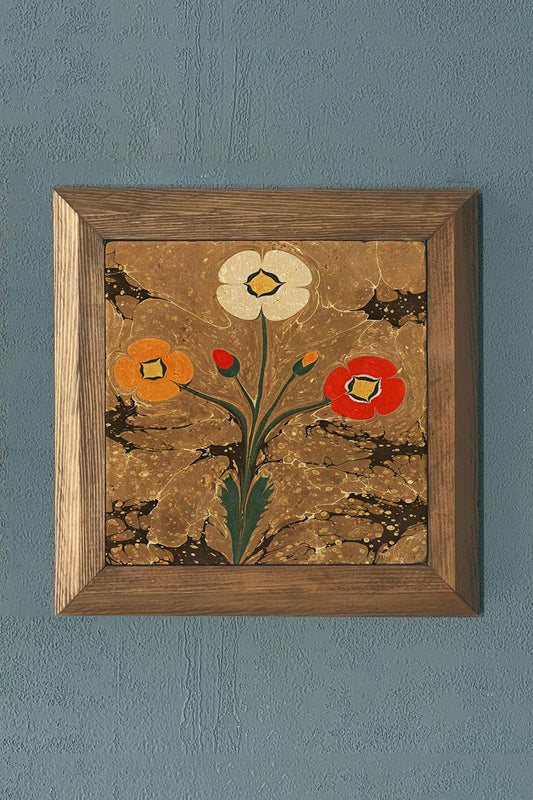 Stone Painting - Solid Wooden Framed Stone Painting - Wall Decoration - 11" x 11"